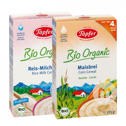 [4 개] Topfer독일유기농쌀가루 * 2 + 유기농당근옥수수쌀가루 * 2 개월이상해외버전