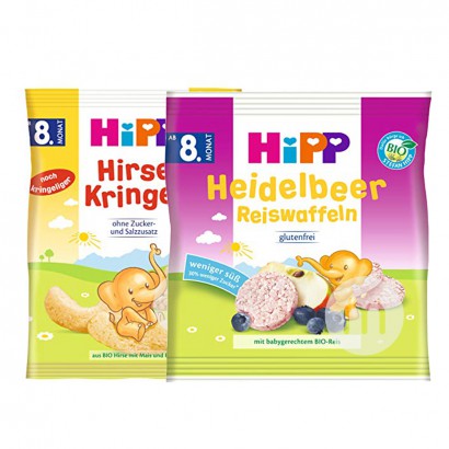 [4 개] HiPP 독일유기농기장타코 * 2 + 유기농천연블루베리맛떡떡 * 2 해외버전