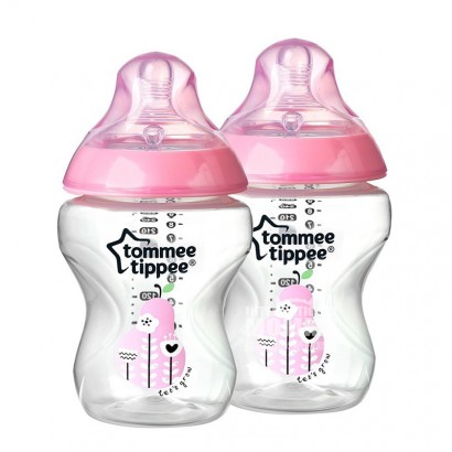 Tommee Tippee 영국넓은입헛배름 PP 아기젖병 2 * 260ml 핑크 0-3 개월해외버전