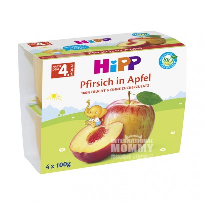 [4 개] HiPP 독일유기노란색복숭아사과퓨레과일컵해외버전