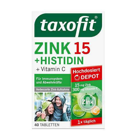 Taxofit 독일아연 + 비타민 C + 히스티딘캡슐 40 해외버전
