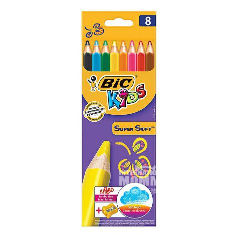 BIC KIDS 프랑스무독무미아이낙서 8 색연필 + 연필깎이해외버전
