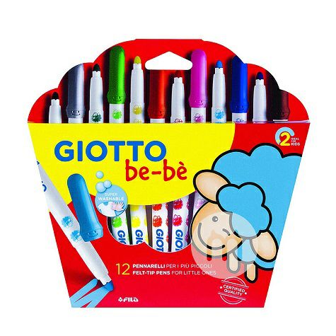 GIOTTO 이탈리아 GIOTTO 베이비특별두꺼운막대슈퍼세척수채화펜 12 팩해외버전