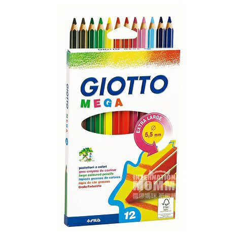 GIOTO 이탈리아 GIOTO 대삼각막대낙서크레용연필 12 색해외버전