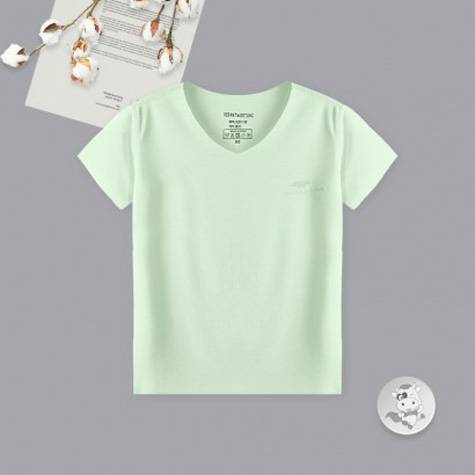 [2 개] Verantwortung 남녀아기,다채로운캔디색상,시원하고매끄러운캐주얼티셔츠,회색 + 녹색