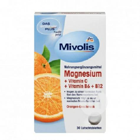 Mivolis 독일 Mivolis 마그네슘 + 비타민 C + B6 + B12 해외판씹기