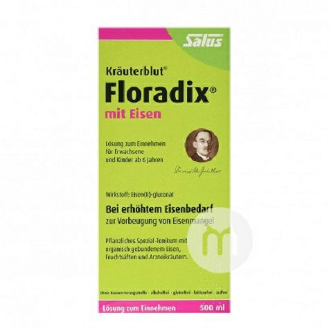 Salus 독일 Floradix 철성분혈액영양액체녹색약국버전 2 병해외버전