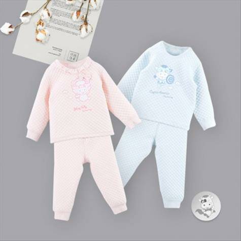 [2 개] Verantwortung 남녀아기유기농면셔츠바지블루 + 핑크정장
