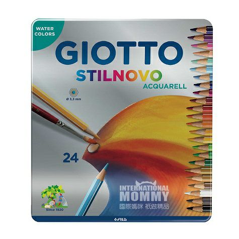 GIOTTO 이탈리아 24 컬러아이언박스수용성컬러연필해외판