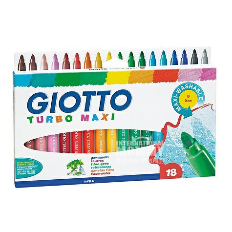GIOTTO 이탈리아 18 색슈퍼워시두꺼운머리수채화펜해외버전