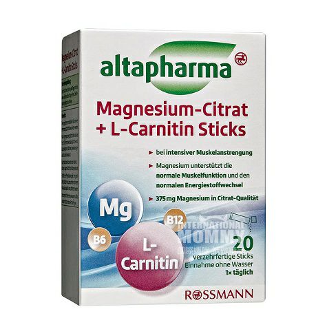 Altapharma 독일마그네슘구연산염 + L- 카르니틴스틱해외...