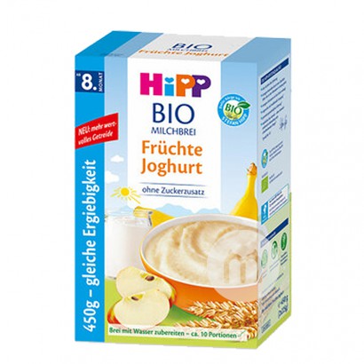 【4개】 HiPP 독일유기농과일요구르트쌀베르미첼리 450g 8 개월이상해외판