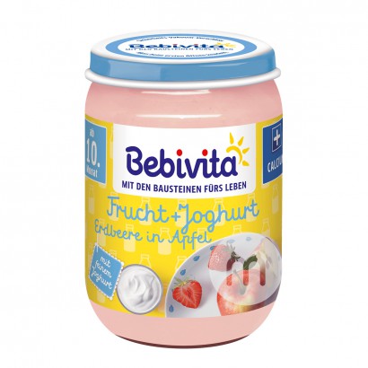 Bebivita 독일유기농사과딸기요구르트머드 10 개월이상해외버전