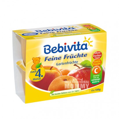 Bebivita 독일사과살구복숭아퓨레과일컵 4 개월이상해외버전