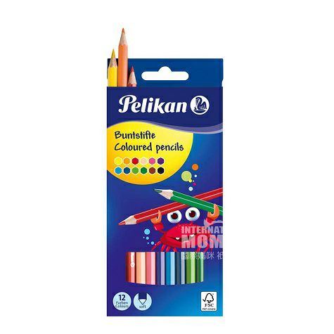 Pelikan독일어린이 6 각형나무색연필 12 색해외판