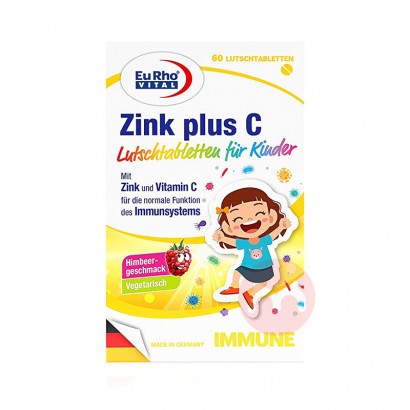 EuRho® Vital German 어린이 아연 및 비타민 C 로젠지 60정 오리지널 해외